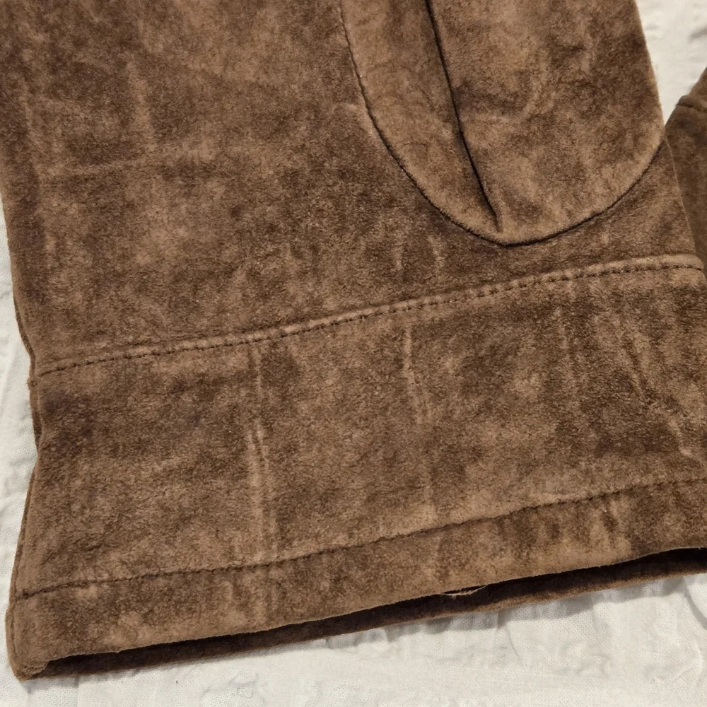 Woman's Brown Leather Gloves, Large